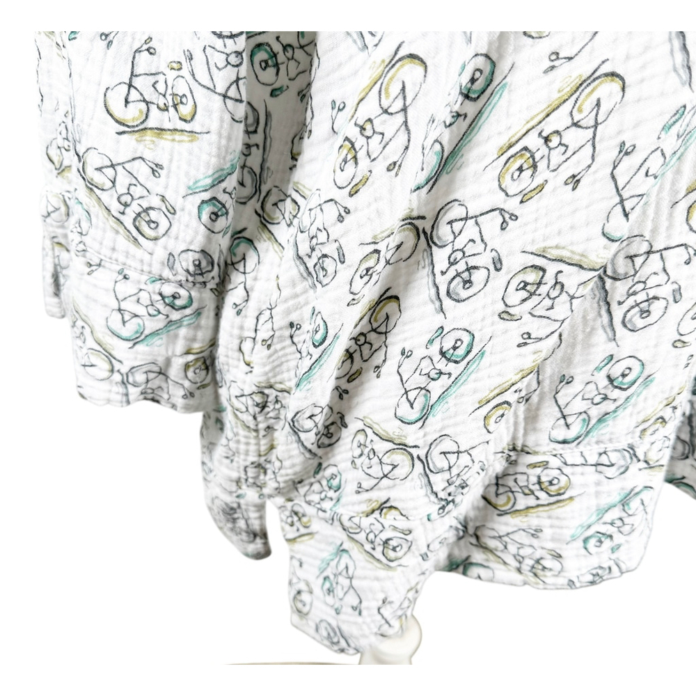 CMC Color Me Cotton Top Bicycle Print Muslin Gauze Soft Boxy Lagenlook Size XXL - Picture 7 of 11